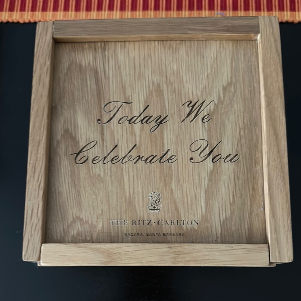 The Ritz-Carlton Wooden Box Perfect for Birthdays or Special Occasions